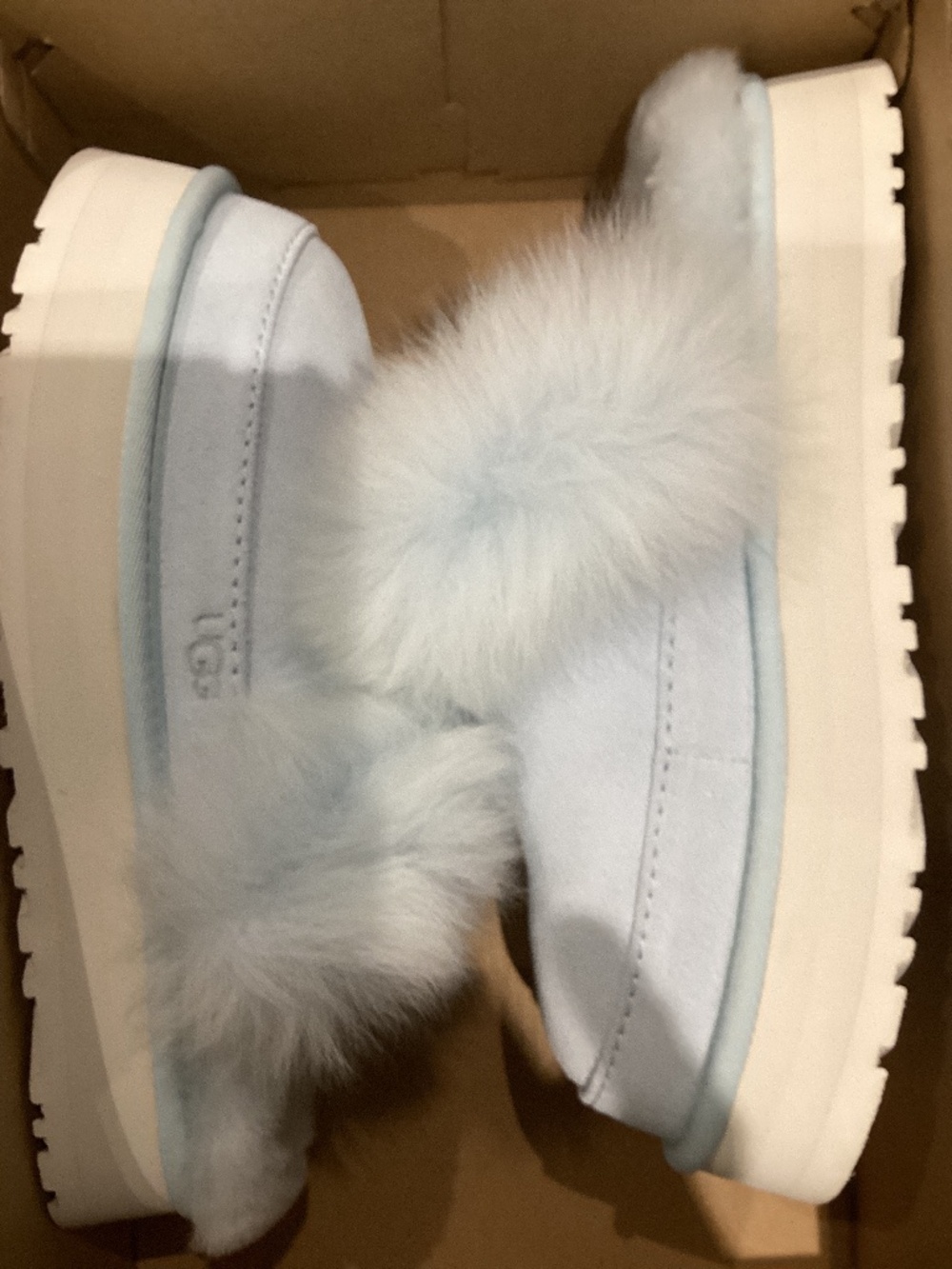 UGG Women's Disquette Chalet Sheepskin Blue Slip On Slippers Shoes Flats Size 9